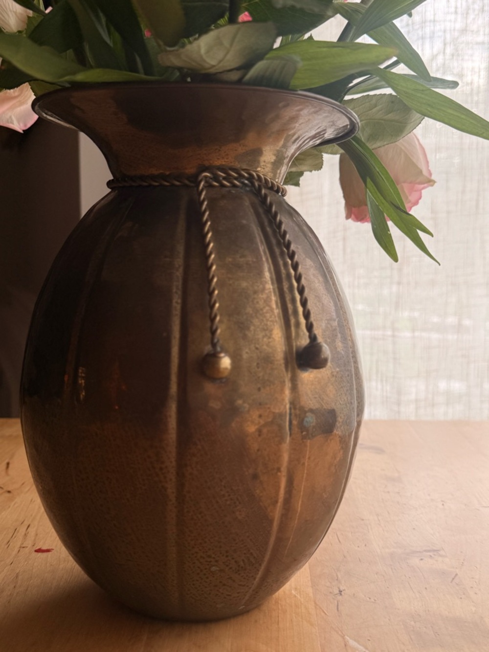 Brass Rope-Detail Vase - Gold - Picture 3 of 6